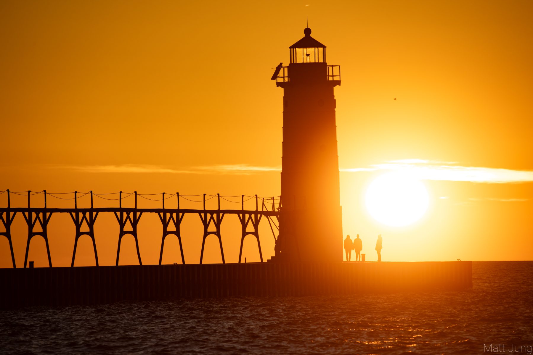 Manistee lighthouse at sunset