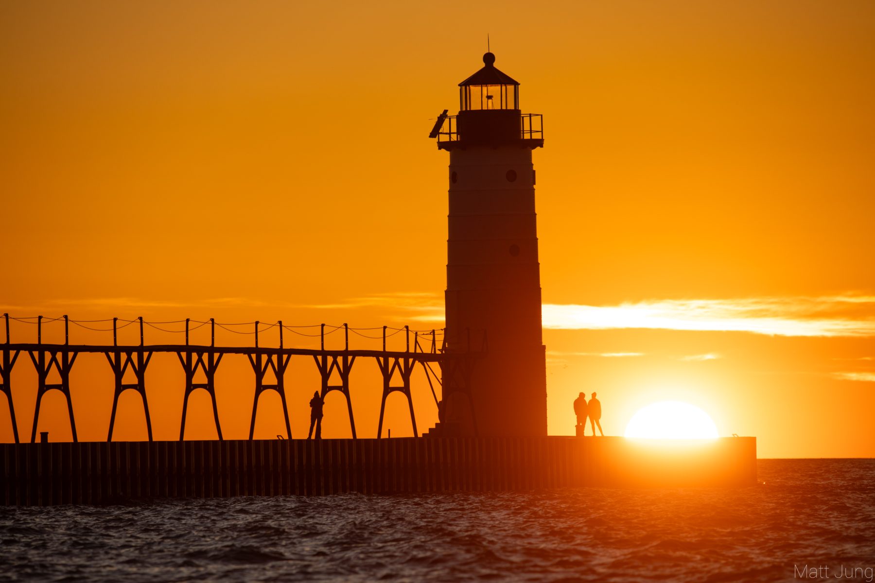 Manistee lighthouse at sunset
