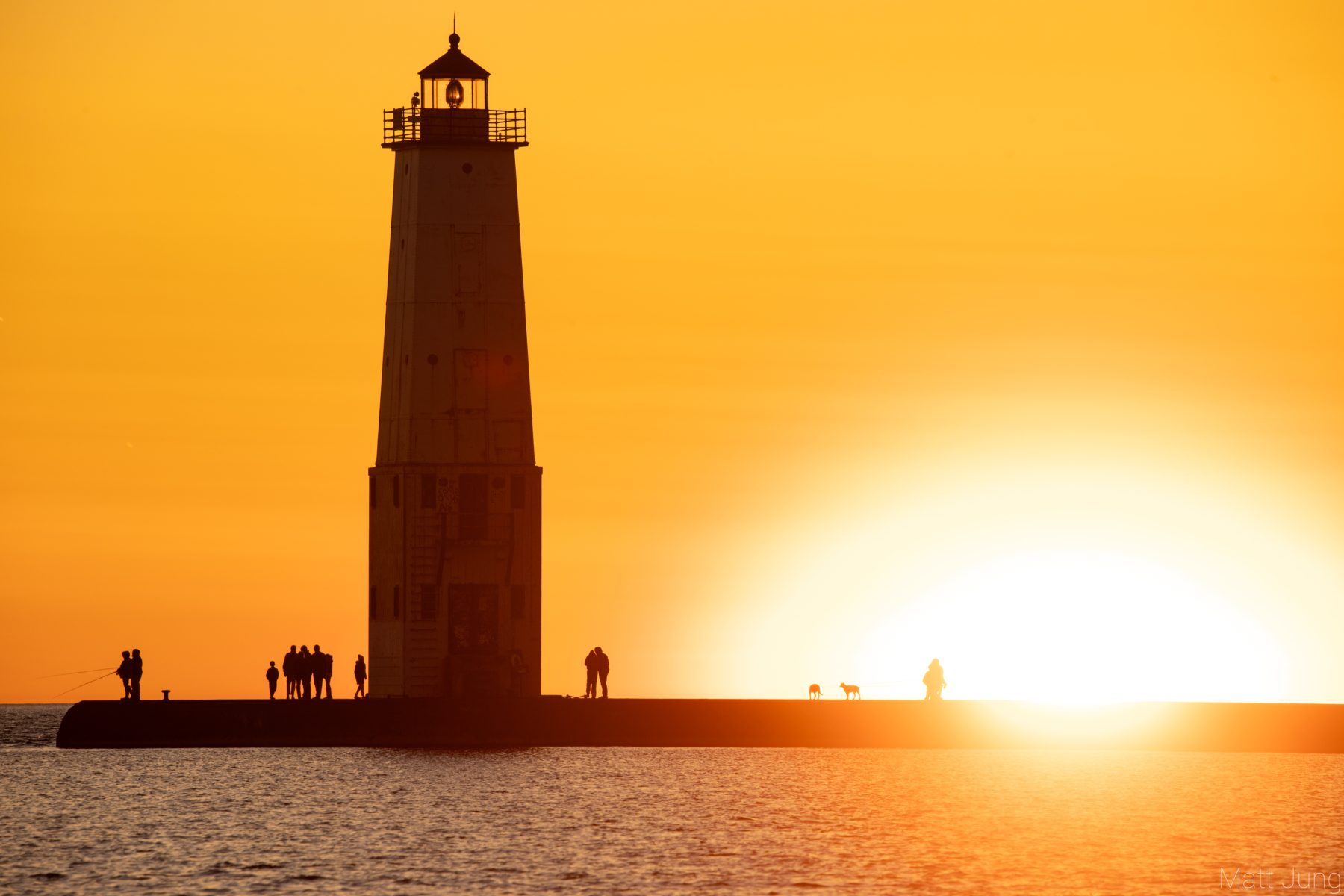 Frankfort Lighthouse at sunset